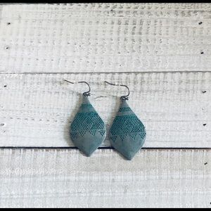 Antiqued Silver & Patina Teardrop Earrings NWT